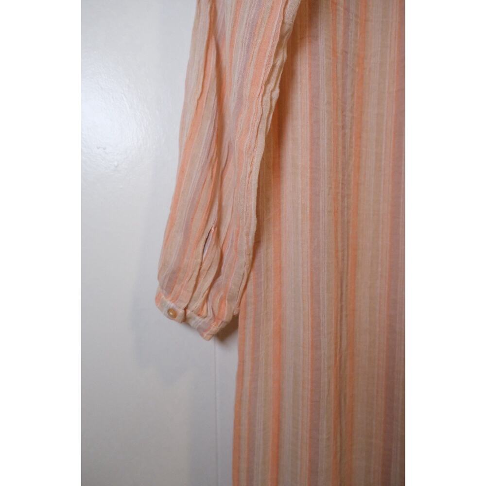 Christy Dawn Riley Maxi Coverup Dress In Salmon Stripe XS Bohemian Beach Gauze - Picture 15 of 16